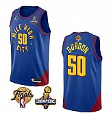 Men's Denver Nuggets #50 Aaron Gordon Blue 2023 Nuggets Champions Patch And Finals Patch Statemenr Edition Stitched Basketball Jersey,baseball caps,new era cap wholesale,wholesale hats